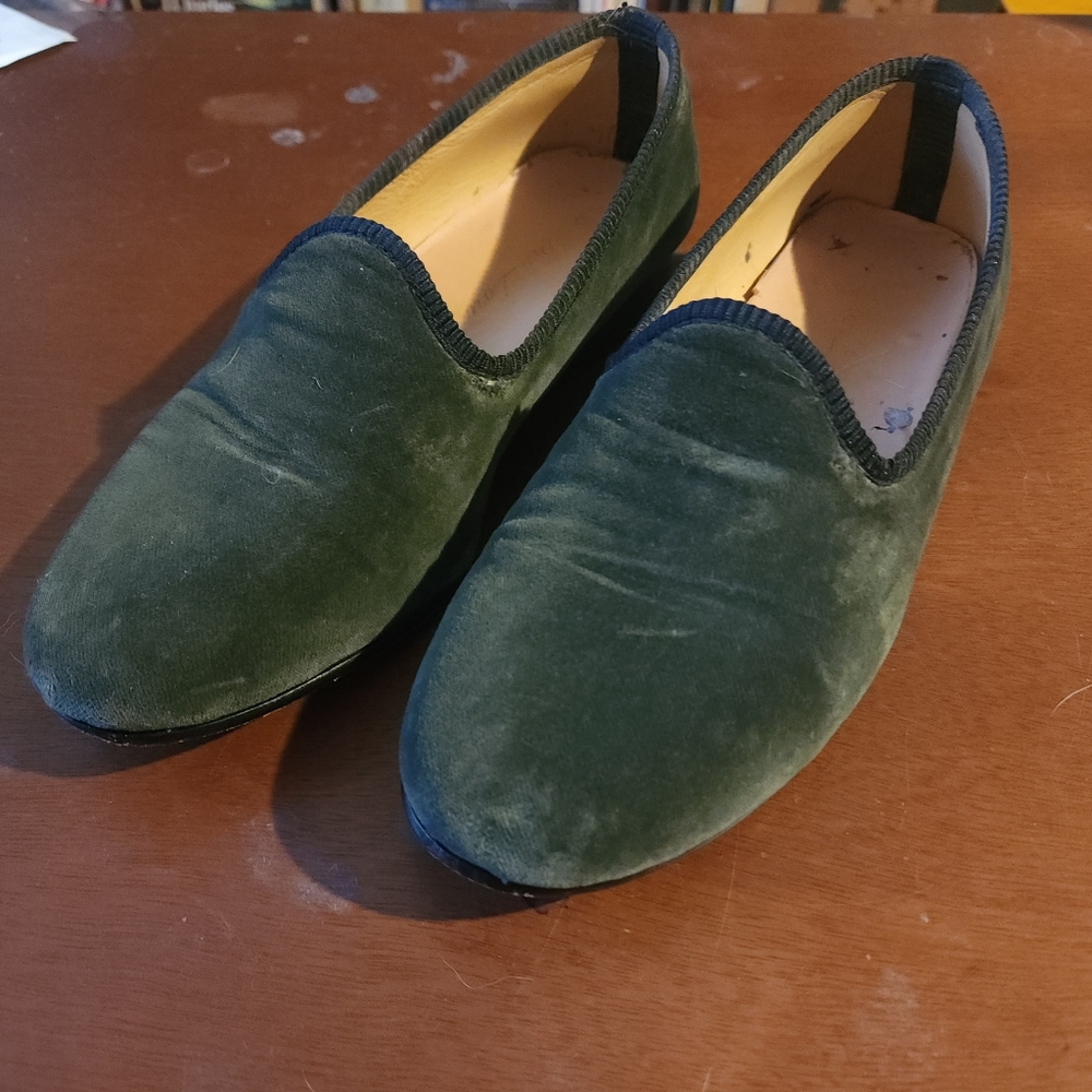 Del Toro Green Velvet Slipper